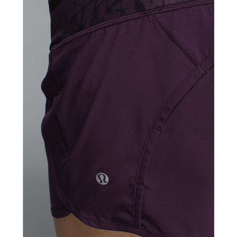 Lululemon Run Times Short 4 Way Stretch 4" Star Crushed Black Cherry Size 4 - Picture 9 of 16